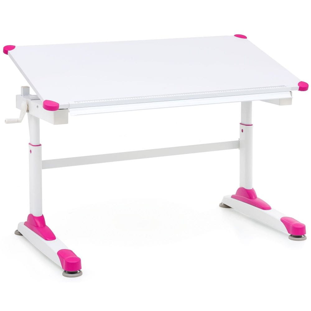 Bruxxi Pracovný stôl Alia, 119 cm, biela/ružová